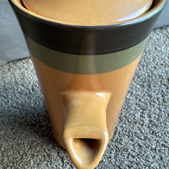 Arrowstone Stoneware Cherokee Orange Pitcher 693 Japan Tea Coffee Serverware 11" - Picture 4 of 10